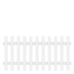 Weißer Vorgartenzaun LONGLIFE CARA XL gerade 180x90 cm von TraumGarten Vorderansicht